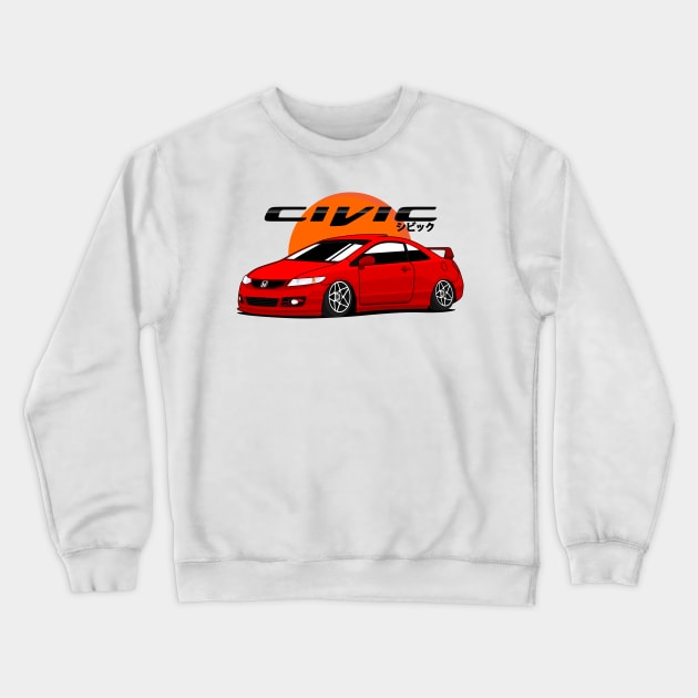 Civic SI red candy Crewneck Sweatshirt by masjestudio